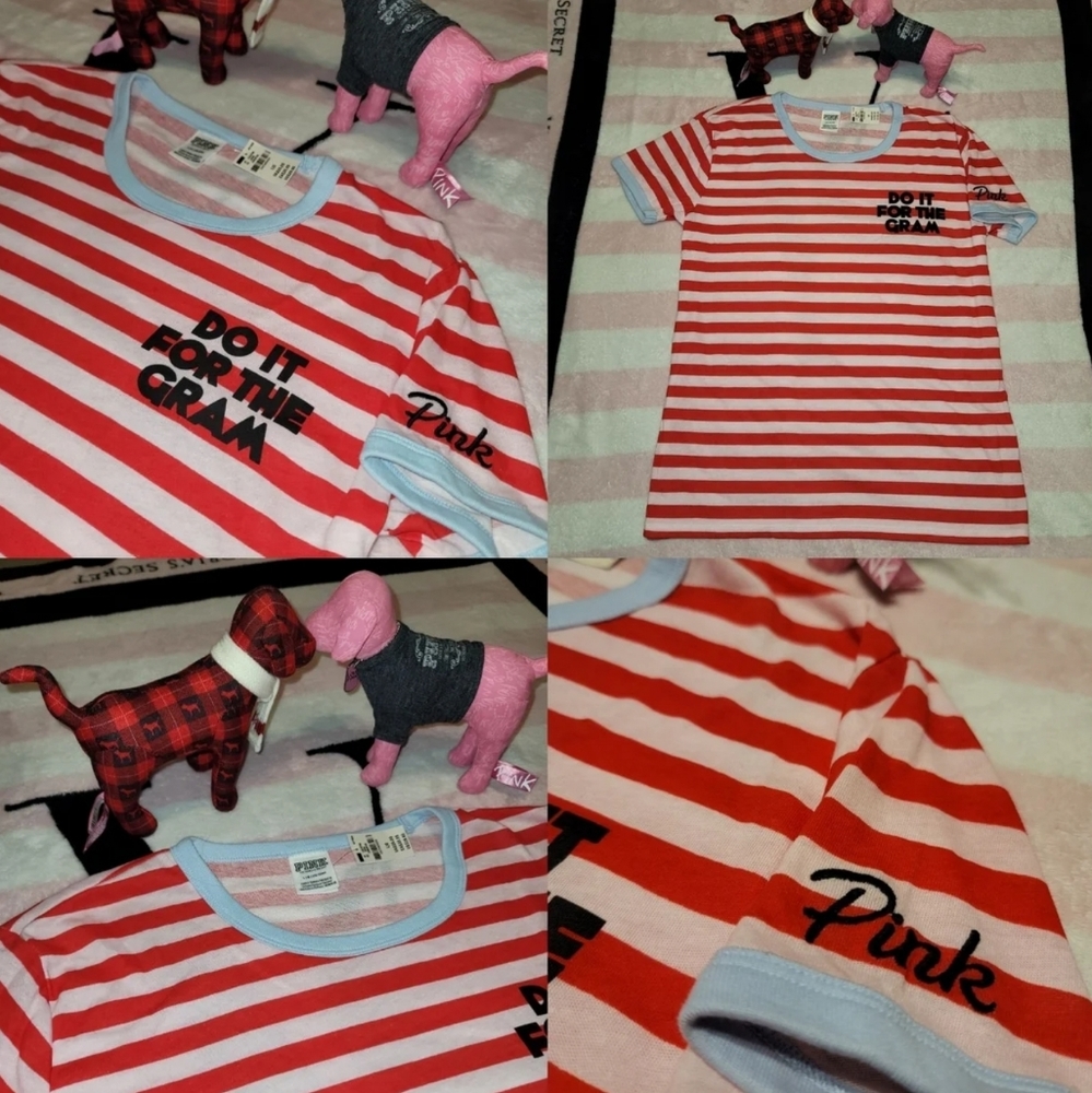 VS PINK "DO IT FOR THE GRAM" Tshirt Large NWT